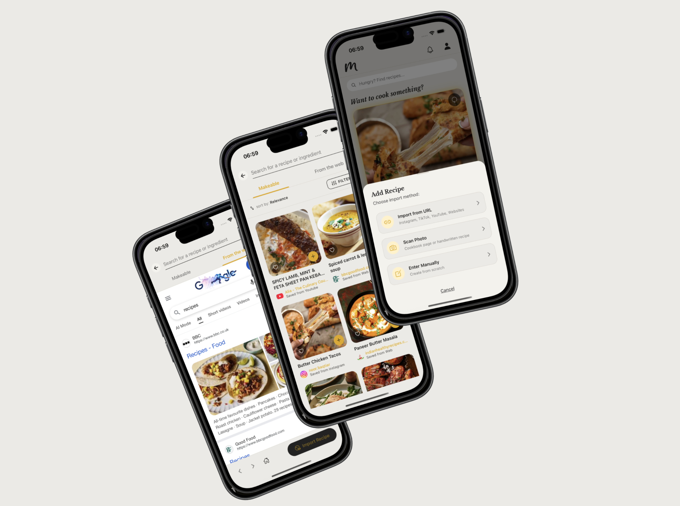 Save recipes from anywhere